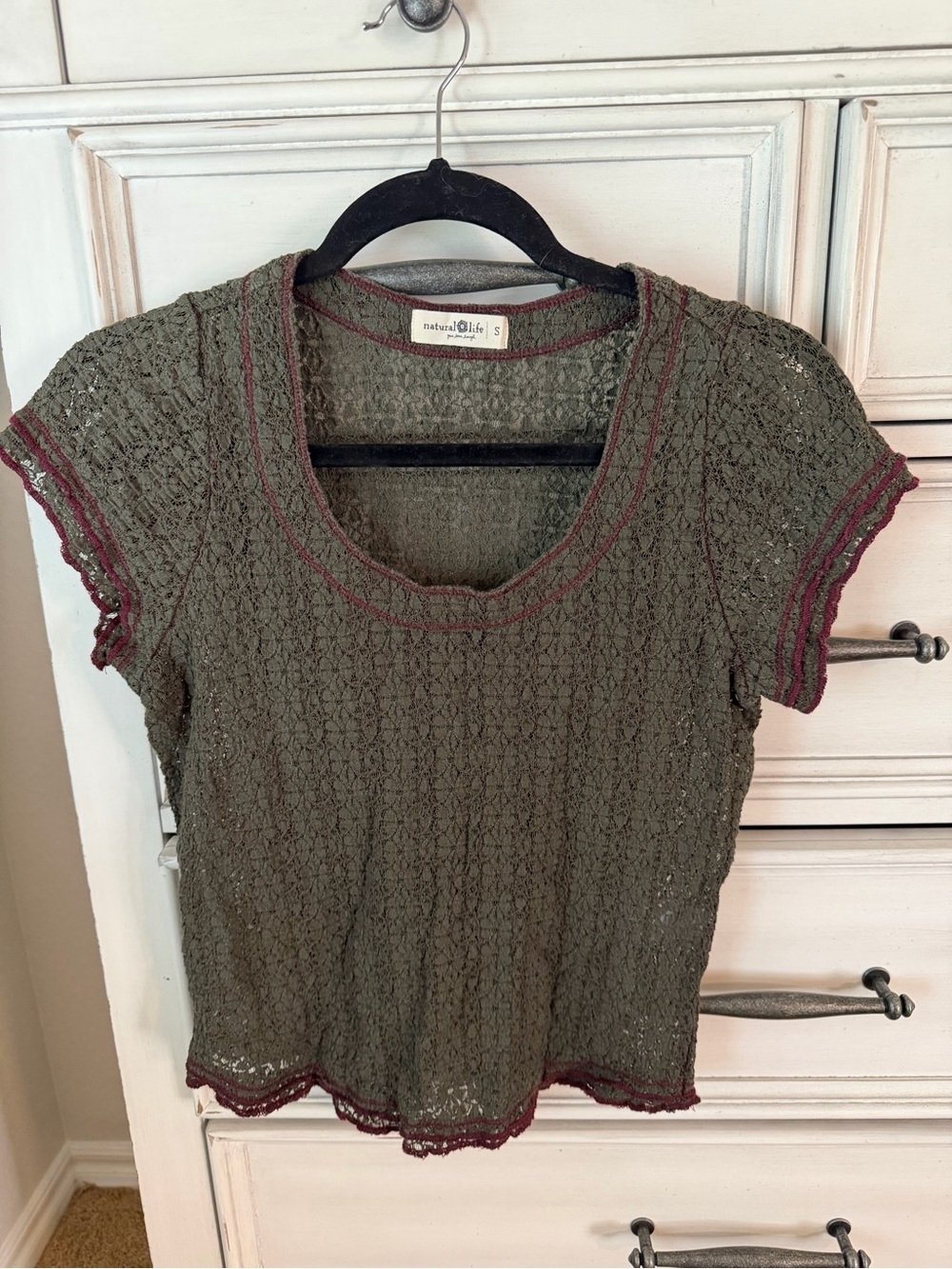 Natural life lace tee